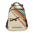thumbnail image 1 of FORMRS Unisex Backpack Elementary School Travel Bookbag with Reflective Stripes, Colorful Plane Stripes, 1 of 7