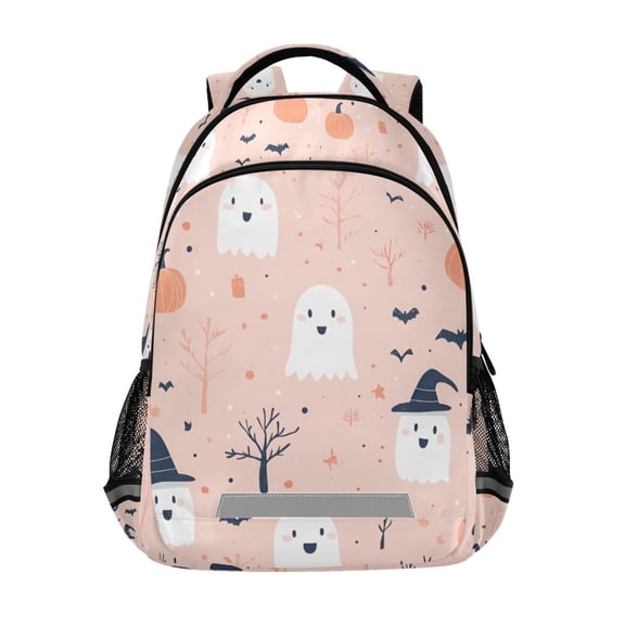 FORMRS Unisex Backpack Elementary School Travel Bookbag with Reflective Stripes, Cute Cartoon Halloween