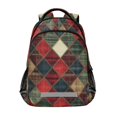 thumbnail image 1 of FORMRS Unisex Backpack Elementary School Travel Bookbag with Reflective Stripes, Dark Tartan Pattern, 1 of 7