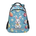 thumbnail image 1 of FORMRS Unisex Backpack Elementary School Travel Bookbag with Reflective Stripes, Easter Bunny Pattern, 1 of 7