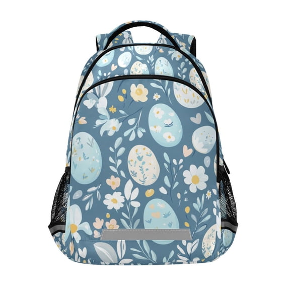 FORMRS Unisex Backpack Elementary School Travel Bookbag with Reflective Stripes, Easter Eggs