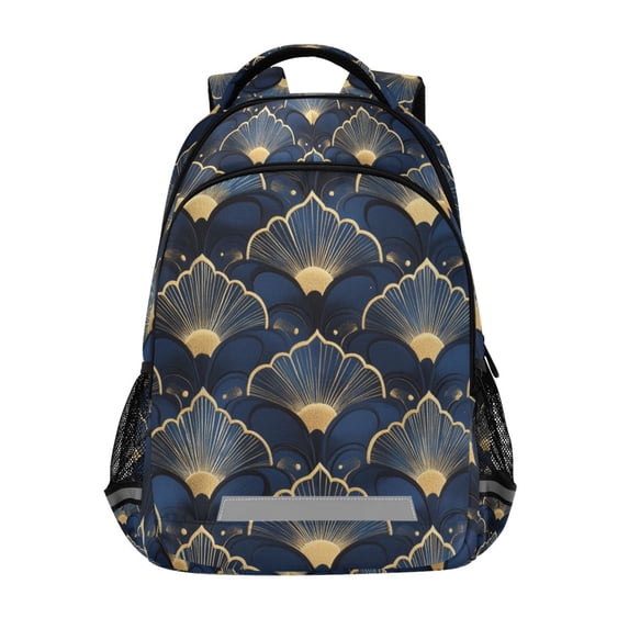 FORMRS Unisex Backpack Elementary School Travel Bookbag with Reflective Stripes, Elegance Art Pattern