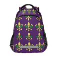 thumbnail image 1 of FORMRS Unisex Backpack Elementary School Travel Bookbag with Reflective Stripes, Gold and Green Floral Pattern, 1 of 7