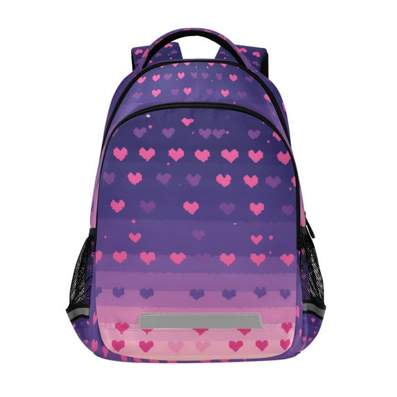 FORMRS Unisex Backpack Elementary School Travel Bookbag with Reflective Stripes, Gradient Love