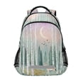 thumbnail image 1 of FORMRS Unisex Backpack Elementary School Travel Bookbag with Reflective Stripes, Green Deer, 1 of 7