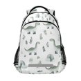 thumbnail image 1 of FORMRS Unisex Backpack Elementary School Travel Bookbag with Reflective Stripes, Green Dinosaur Pattern, 1 of 7