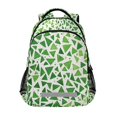 thumbnail image 1 of FORMRS Kids School Backpack Elementary Student Unisex Travel Bookbag with Reflective Stripes, Green Dot Triangles Pattern, 1 of 7
