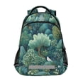 thumbnail image 1 of FORMRS Unisex Backpack Elementary School Travel Bookbag with Reflective Stripes, Green Forest Pattern, 1 of 7