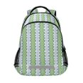 thumbnail image 1 of FORMRS Kids School Backpack Elementary Student Unisex Travel Bookbag with Reflective Stripes, Green Stripe Pattern, 1 of 7