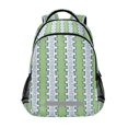 thumbnail image 1 of FORMRS Unisex Backpack Elementary School Travel Bookbag with Reflective Stripes, Green Stripe Pattern, 1 of 7