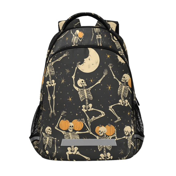 FORMRS Kids School Backpack Elementary Student Unisex Travel Bookbag with Reflective Stripes, Halloween Dancing