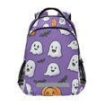 thumbnail image 1 of FORMRS Kids School Backpack Elementary Student Unisex Travel Bookbag with Reflective Stripes, Halloween Ghosts Purple, 1 of 7