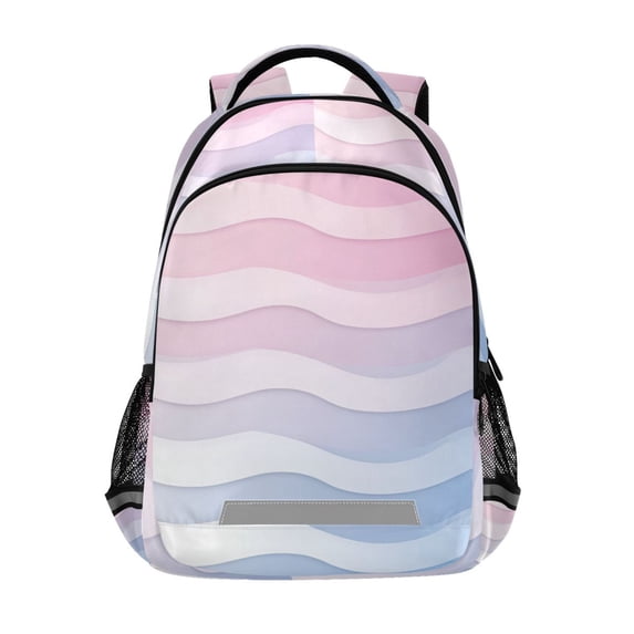 FORMRS Kids School Backpack Elementary Student Unisex Travel Bookbag with Reflective Stripes, Light Blue Gradient