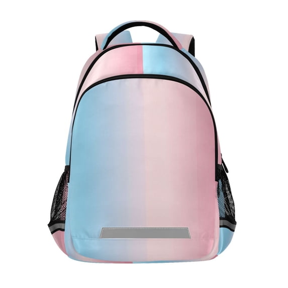 FORMRS Kids School Backpack Elementary Student Unisex Travel Bookbag with Reflective Stripes, Light Pink Gradient