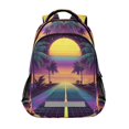 thumbnail image 1 of FORMRS Unisex Backpack Elementary School Travel Bookbag with Reflective Stripes, Neon Road, 1 of 7