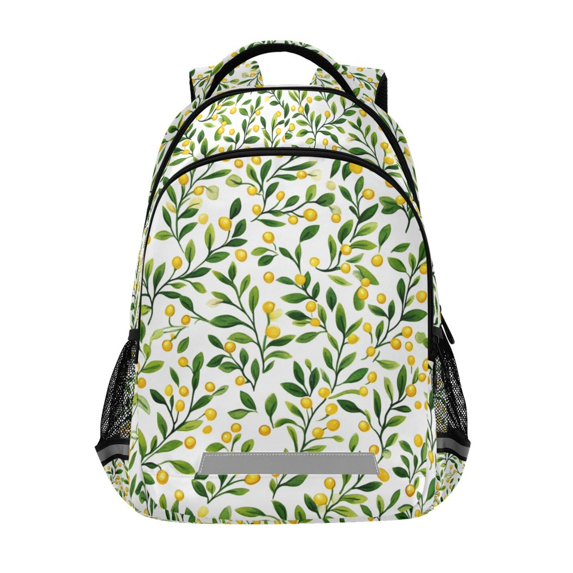FORMRS Unisex Backpack Elementary School Travel Bookbag with Reflective Stripes, Olive Leaf
