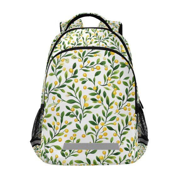 FORMRS Unisex Backpack Elementary School Travel Bookbag with Reflective Stripes, Olive Leaf