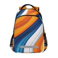 thumbnail image 1 of FORMRS Unisex Backpack Elementary School Travel Bookbag with Reflective Stripes, Orange Abstract Wavy, 1 of 7