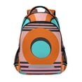 thumbnail image 1 of FORMRS Unisex Backpack Elementary School Travel Bookbag with Reflective Stripes, Orange Circle, 1 of 7