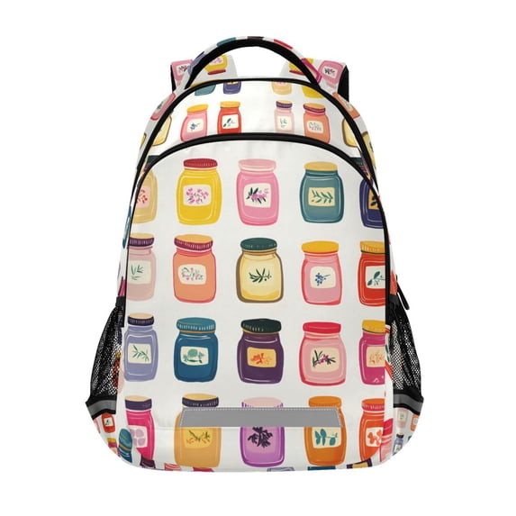 FORMRS Kids School Backpack Elementary Student Unisex Travel Bookbag with Reflective Stripes, Orange Jar