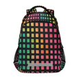 thumbnail image 1 of FORMRS Unisex Backpack Elementary School Travel Bookbag with Reflective Stripes, Pink Block Pattern, 1 of 7