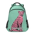thumbnail image 1 of FORMRS Unisex Backpack Elementary School Travel Bookbag with Reflective Stripes, Pink Cheetah, 1 of 7