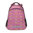 thumbnail image 1 of FORMRS Unisex Backpack Elementary School Travel Bookbag with Reflective Stripes, Pink Doughnuts, 1 of 7