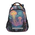 thumbnail image 1 of FORMRS Unisex Backpack Elementary School Travel Bookbag with Reflective Stripes, Psychedelic Jellyfish, 1 of 7