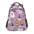 thumbnail image 1 of FORMRS Unisex Backpack Elementary School Travel Bookbag with Reflective Stripes, Purple Cute Halloween, 1 of 7