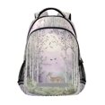 thumbnail image 1 of FORMRS Kids School Backpack Elementary Student Unisex Travel Bookbag with Reflective Stripes, Purple Deer, 1 of 7