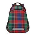 thumbnail image 1 of FORMRS Unisex Backpack Elementary School Travel Bookbag with Reflective Stripes, Red Green Pattern, 1 of 7