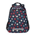 thumbnail image 1 of FORMRS Unisex Backpack Elementary School Travel Bookbag with Reflective Stripes, Red White Stars, 1 of 7