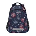 thumbnail image 1 of FORMRS Unisex Backpack Elementary School Travel Bookbag with Reflective Stripes, Red and Blue Fireworks Pattern, 1 of 7