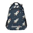 thumbnail image 1 of FORMRS Kids School Backpack Elementary Student Unisex Travel Bookbag with Reflective Stripes, Rocket Pattern, 1 of 7