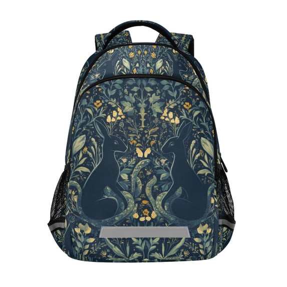 FORMRS Kids School Backpack Elementary Student Unisex Travel Bookbag with Reflective Stripes, Shadowy Forest Pattern