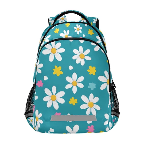 FORMRS Kids School Backpack Elementary Student Unisex Travel Bookbag with Reflective Stripes, Small Daisy
