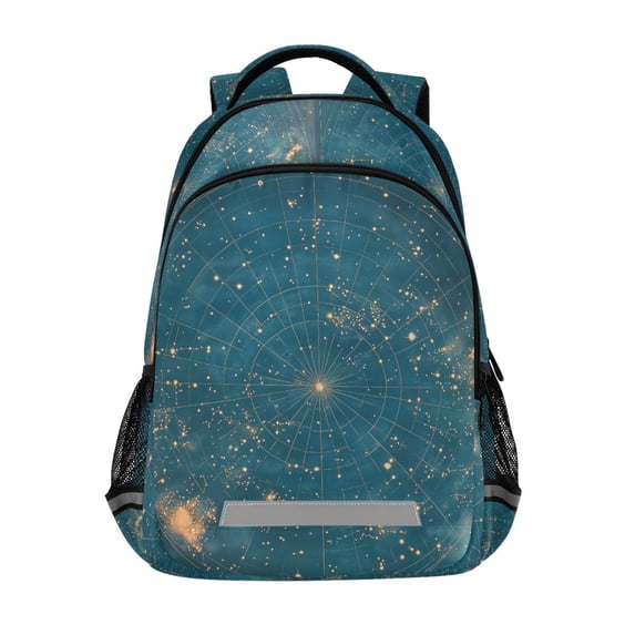 FORMRS Kids School Backpack Elementary Student Unisex Travel Bookbag with Reflective Stripes, Star Map