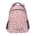 thumbnail image 1 of FORMRS Unisex Backpack Elementary School Travel Bookbag with Reflective Stripes, Strawberry Plaid Pattern, 1 of 7