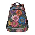 thumbnail image 1 of FORMRS Unisex Backpack Elementary School Travel Bookbag with Reflective Stripes, Vibrant Blooming Flowers, 1 of 7