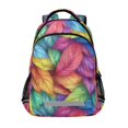 thumbnail image 1 of FORMRS Kids School Backpack Elementary Student Unisex Travel Bookbag with Reflective Stripes, Vibrant Leaves Pattern, 1 of 7