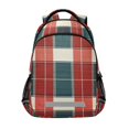 thumbnail image 1 of FORMRS Unisex Backpack Elementary School Travel Bookbag with Reflective Stripes, Vibrant Red Tartan Pattern, 1 of 7