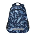 thumbnail image 1 of FORMRS Unisex Backpack Elementary School Travel Bookbag with Reflective Stripes, Watercolor Shark Pattern, 1 of 7