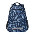 thumbnail image 1 of FORMRS Kids School Backpack Elementary Student Unisex Travel Bookbag with Reflective Stripes, Watercolor Shark Pattern, 1 of 7