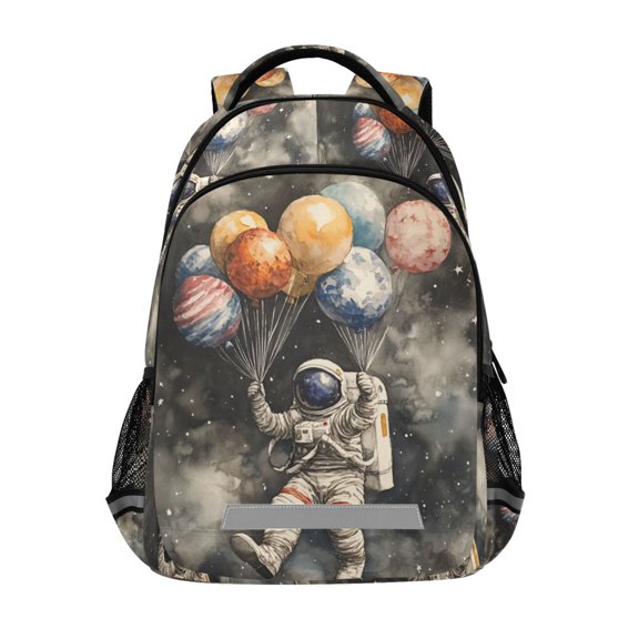 FORMRS Unisex Backpack Elementary School Travel Bookbag with Reflective Stripes, Watercolor Space