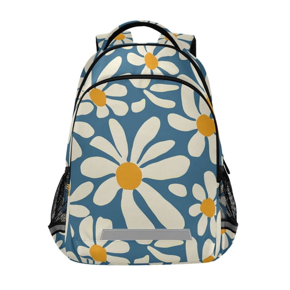 FORMRS Kids School Backpack Elementary Student Unisex Travel Bookbag with Reflective Stripes, Whimsy Daisy Pattern