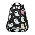 thumbnail image 1 of FORMRS Unisex Backpack Elementary School Travel Bookbag with Reflective Stripes, White Halloween Ghost, 1 of 7