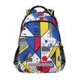 thumbnail image 1 of FORMRS Unisex Backpack Elementary School Travel Bookbag with Reflective Stripes, Yelllow Simple Shapes, 1 of 7