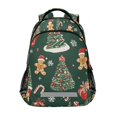 thumbnail image 1 of FORMRS Unisex Backpack Elementary School Travel Bookbag with Reflective Stripes, Yellow Christmas Gingerbread, 1 of 7