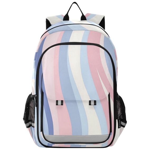 FORMRS Unisex School Backpack 17" Student Travel Bag with Laptop Compartment, Abstract Pink