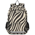 thumbnail image 1 of FORMRS Unisex School Backpack 17" Student Travel Bag with Laptop Compartment, Black Lines, 1 of 7